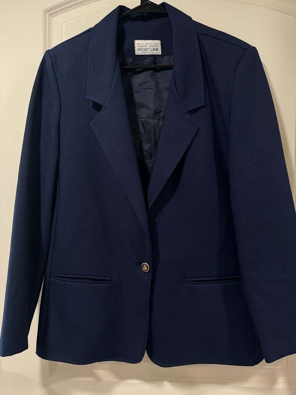 Vintage Navy Blazer Jacket Minimalist Office Siren Career Core